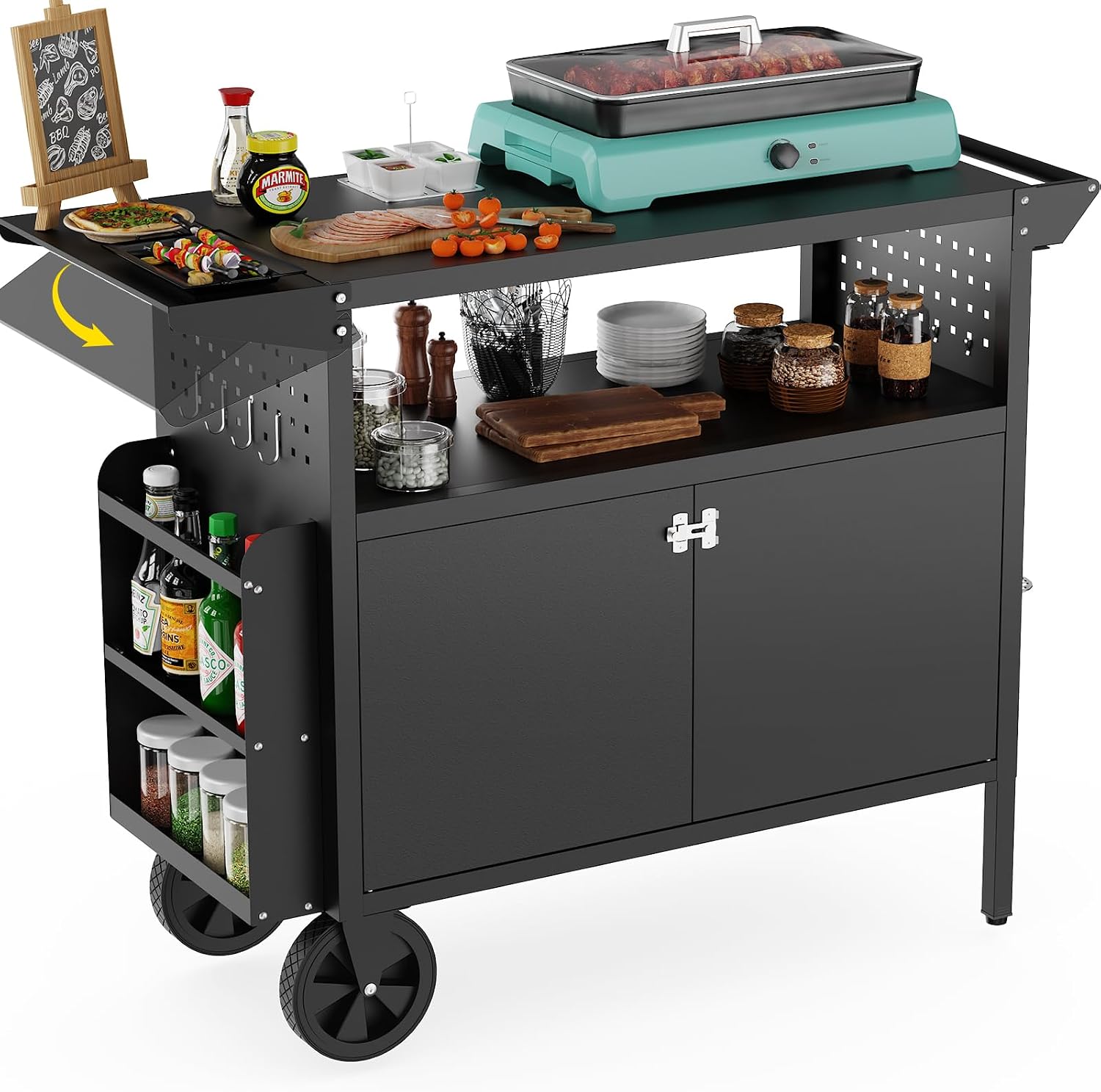 Food Storage Kitchen - Outdoor Grill Cart Table With Storage