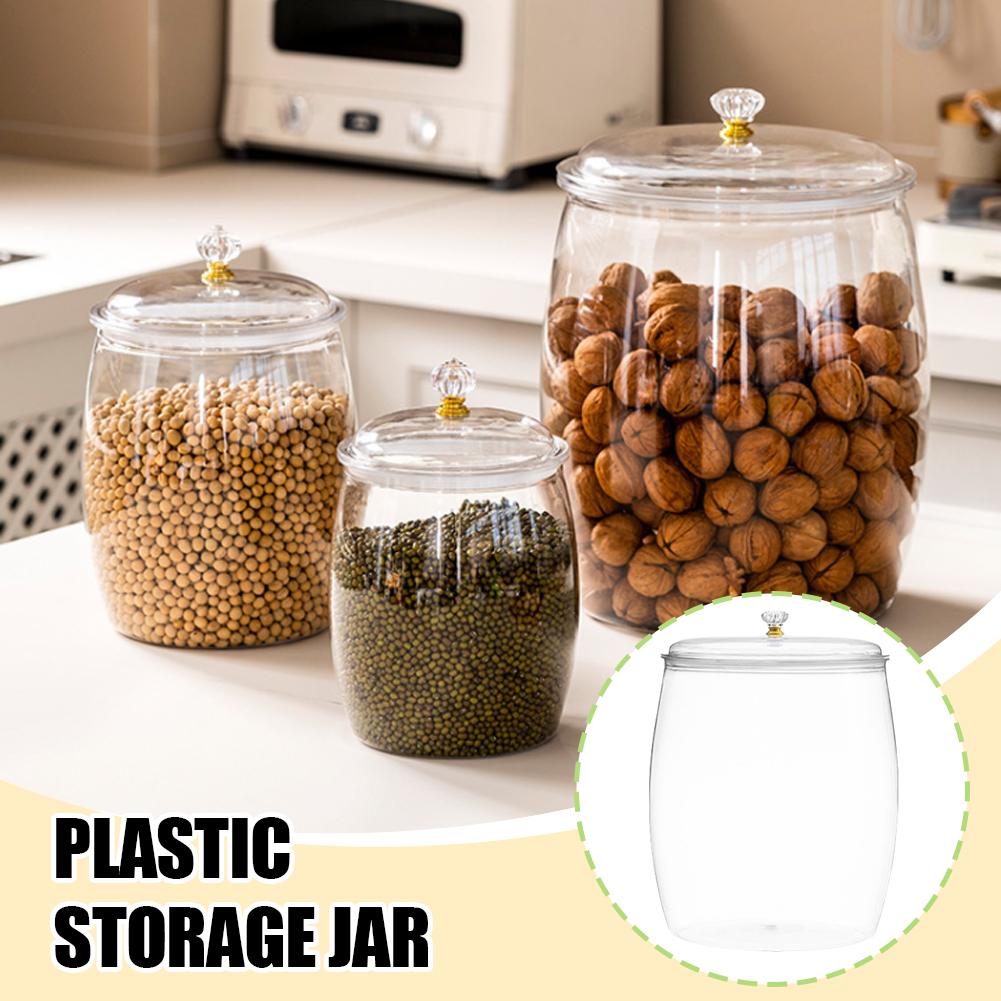 Food Storage Lid - Large Transparent Plastic Sealed Jar with