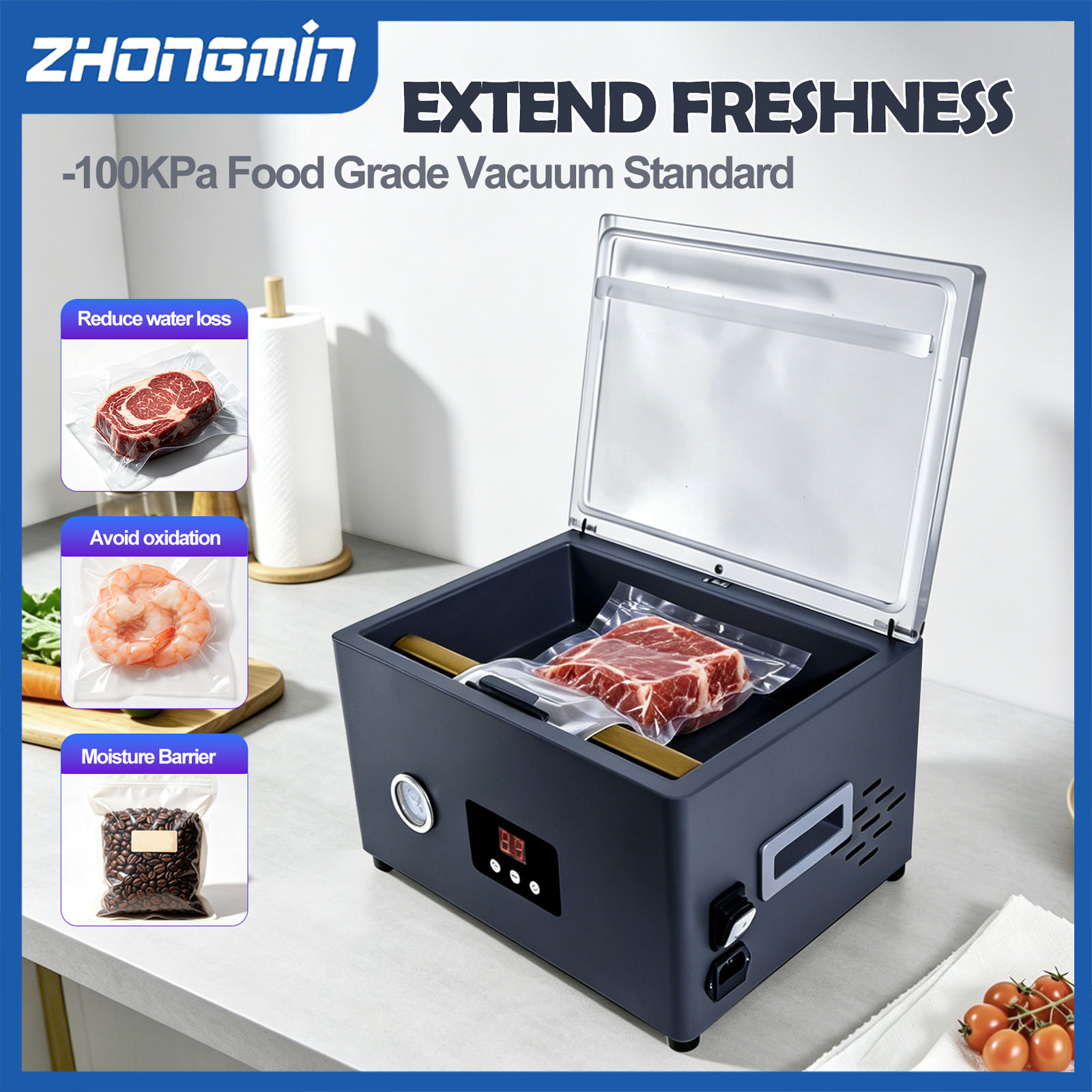 Food Storage Machine - ZM-CVS300 Food Vacuum Sealer Machine Electric