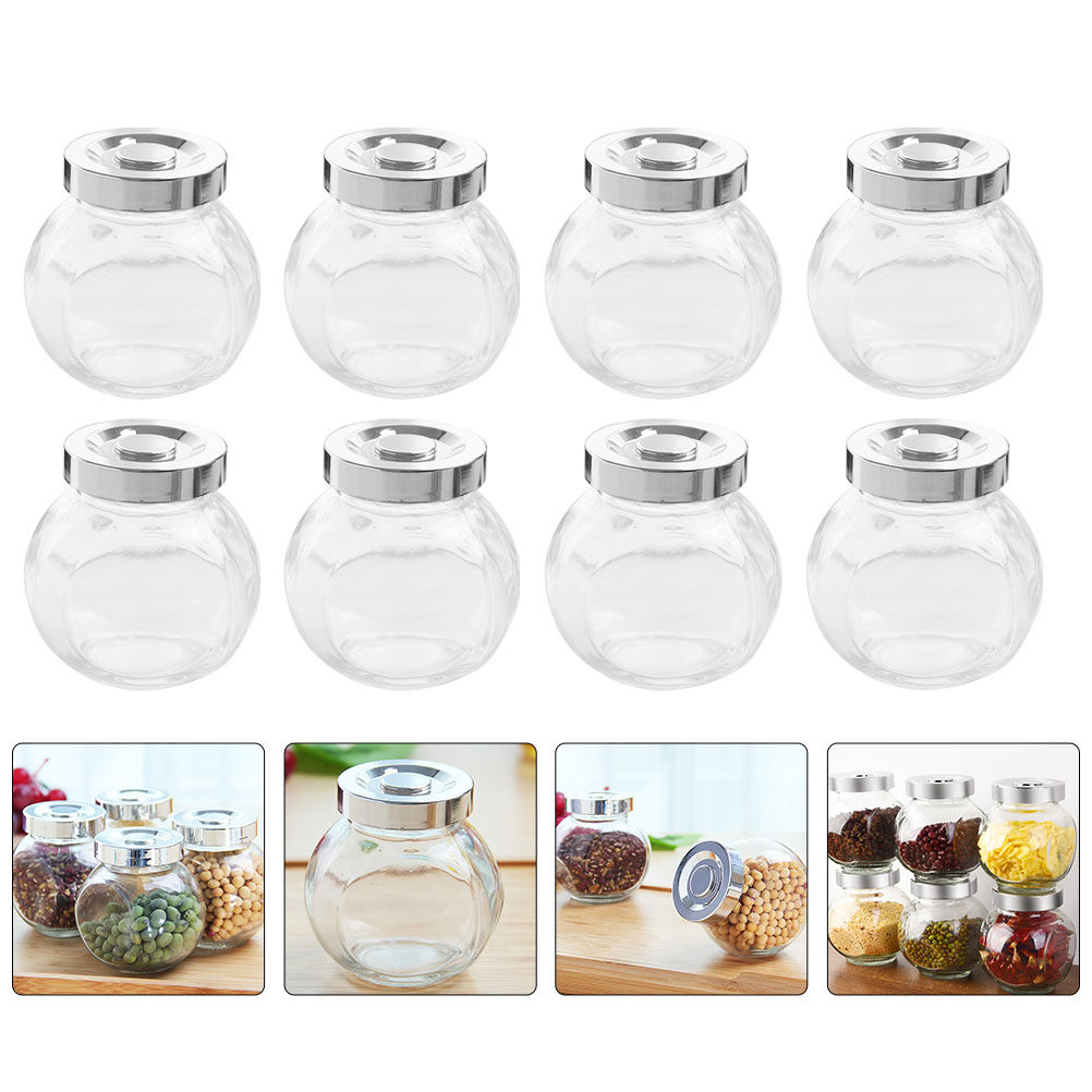 Food Storage Kitchen - Glass Storage Jars 8 Pack Airtight