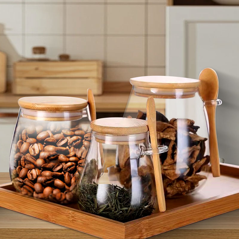34oz sealed glass jar with spo - đánh giá và giá Food Storage Glass Set