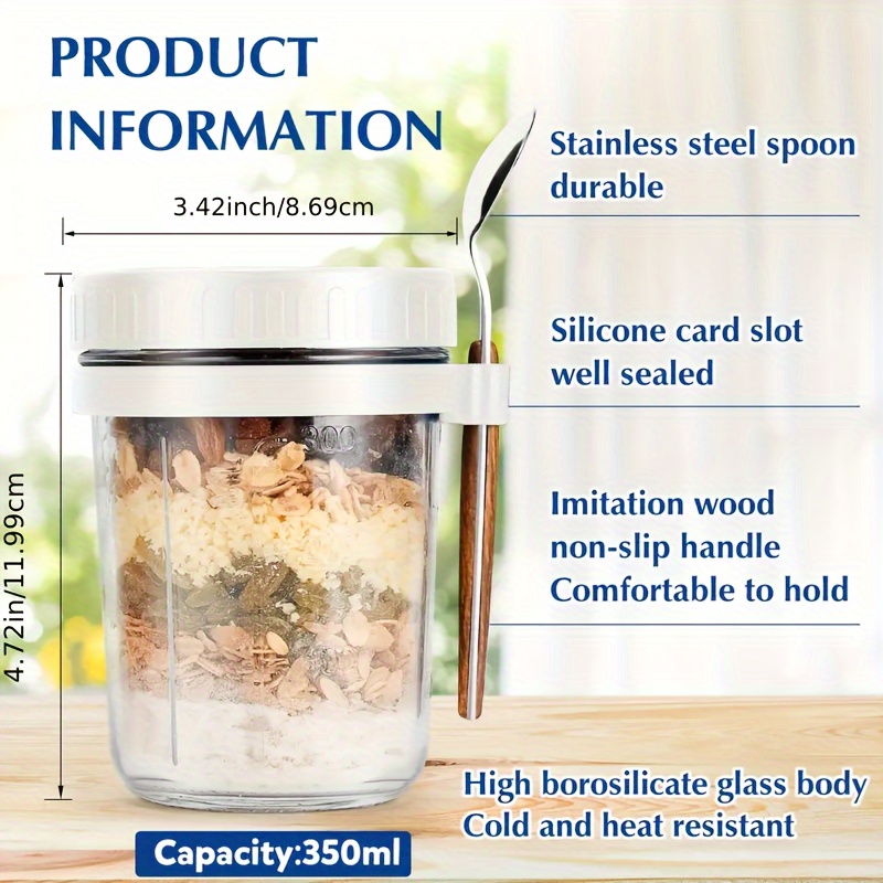 1pc/2pcs Glass Oatmeal Cup, Ov - đánh giá và giá Food Storage Glass Set
