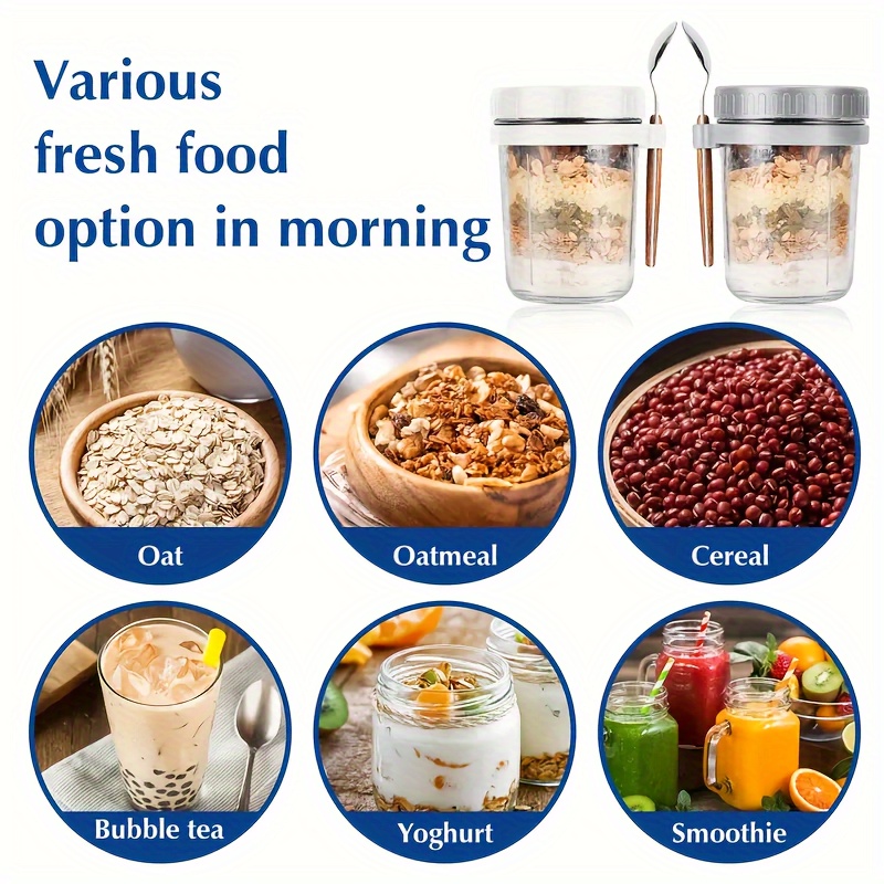 1pc/2pcs Glass Oatmeal Cup, Ov - đánh giá và giá Food Storage Glass Set