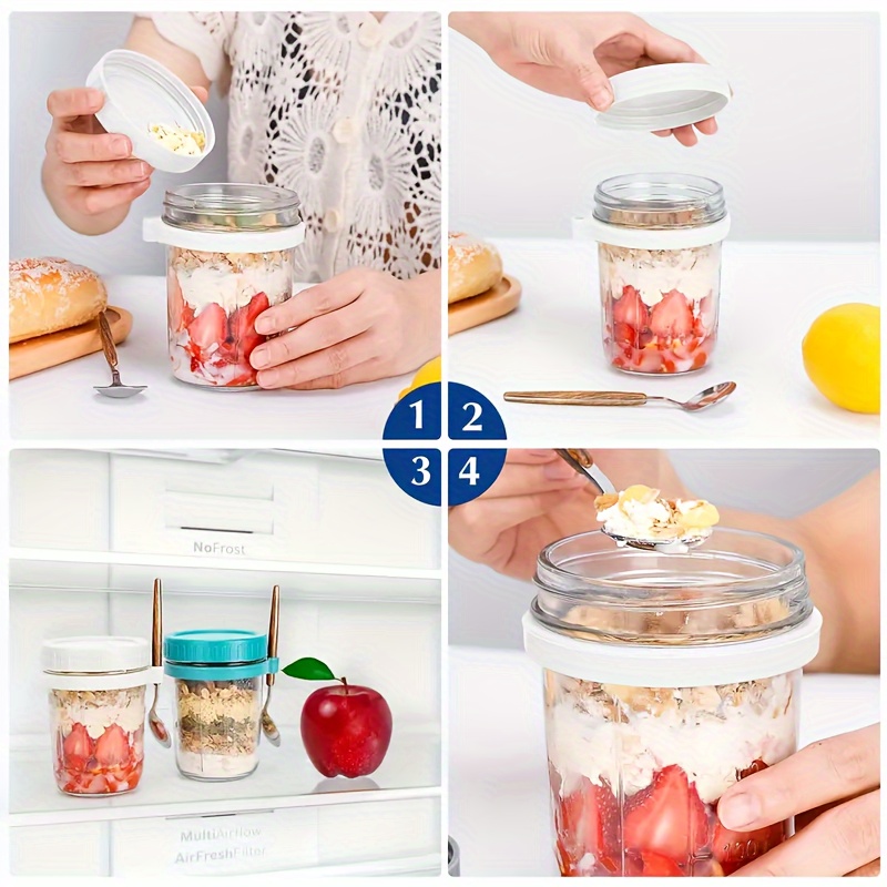 1pc/2pcs Glass Oatmeal Cup, Ov - đánh giá và giá Food Storage Glass Set