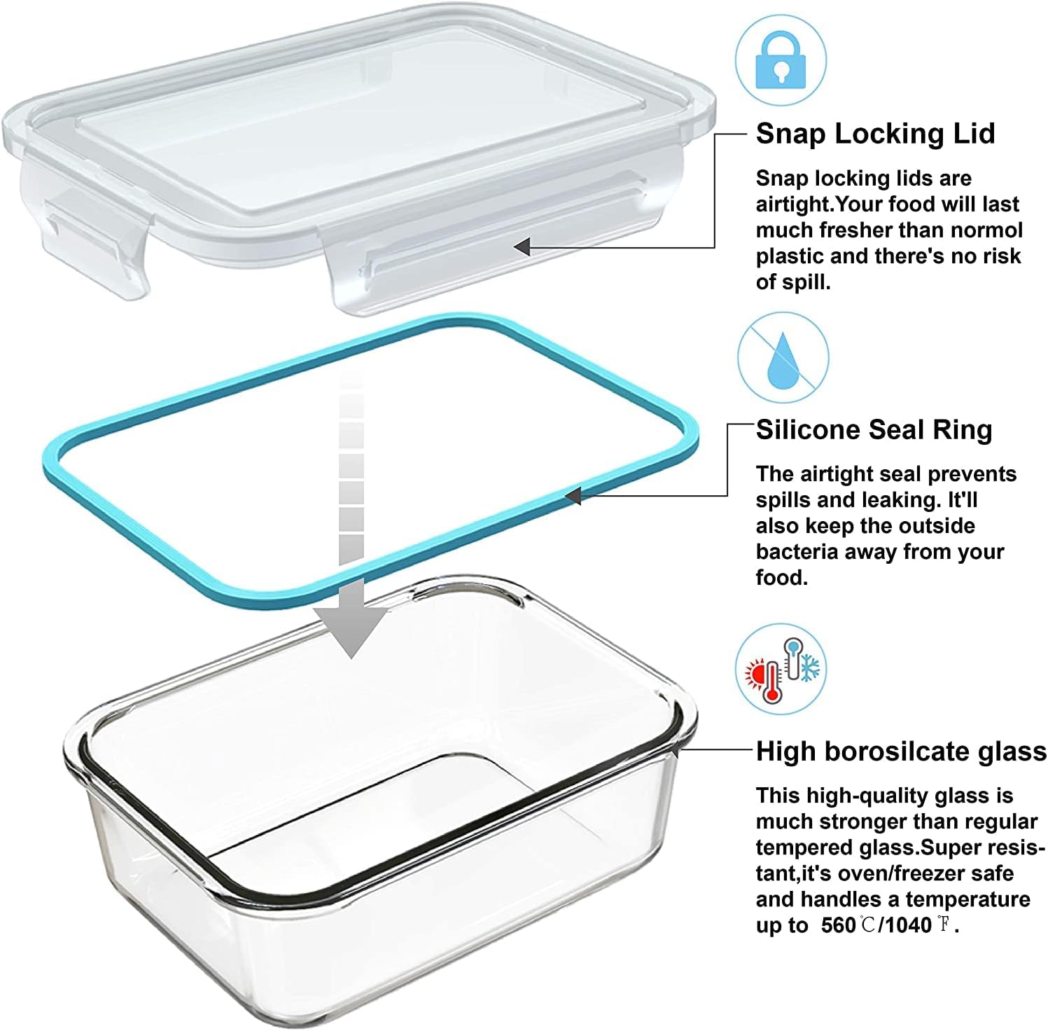 18 Piece Glass Food Storage Co - đánh giá và giá Food Storage Glass Set