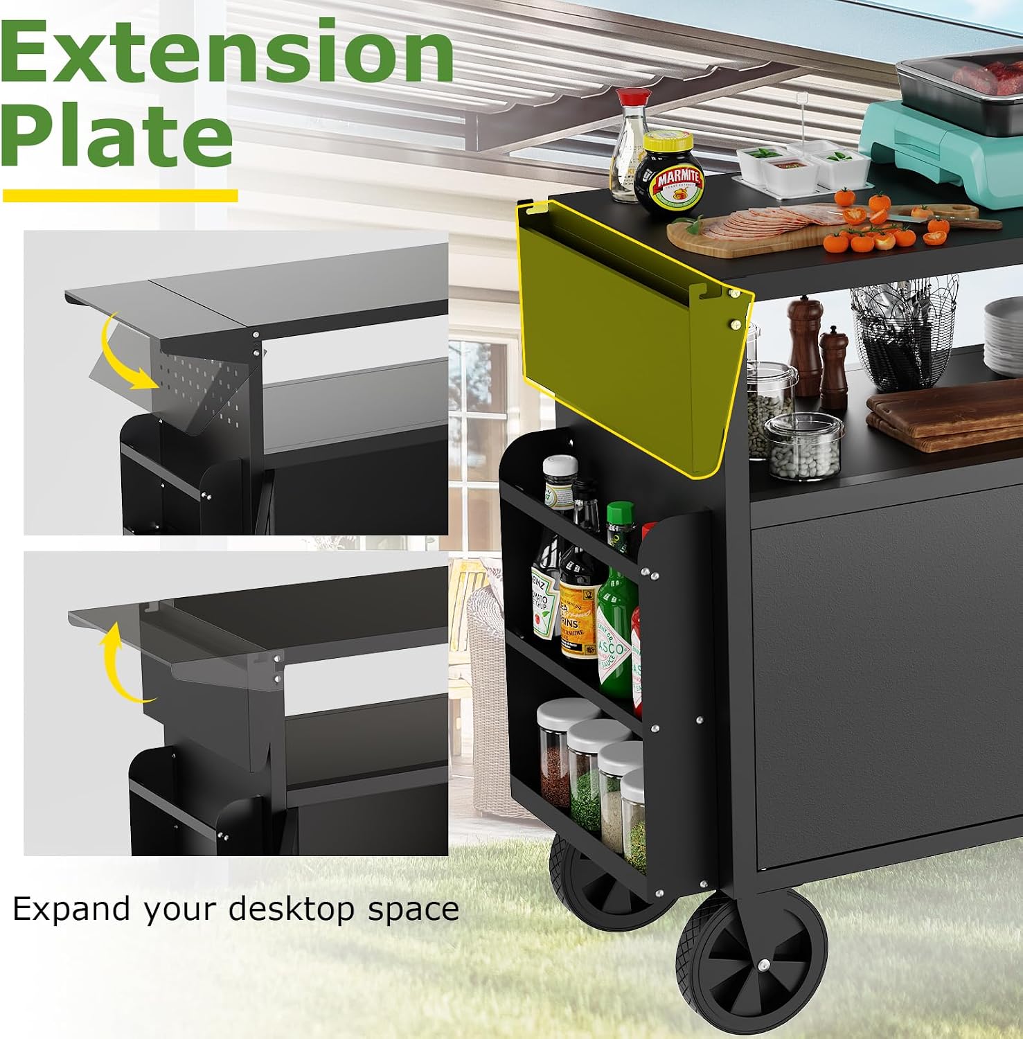 Outdoor Grill Cart Table With  - đánh giá và giá Food Storage Kitchen