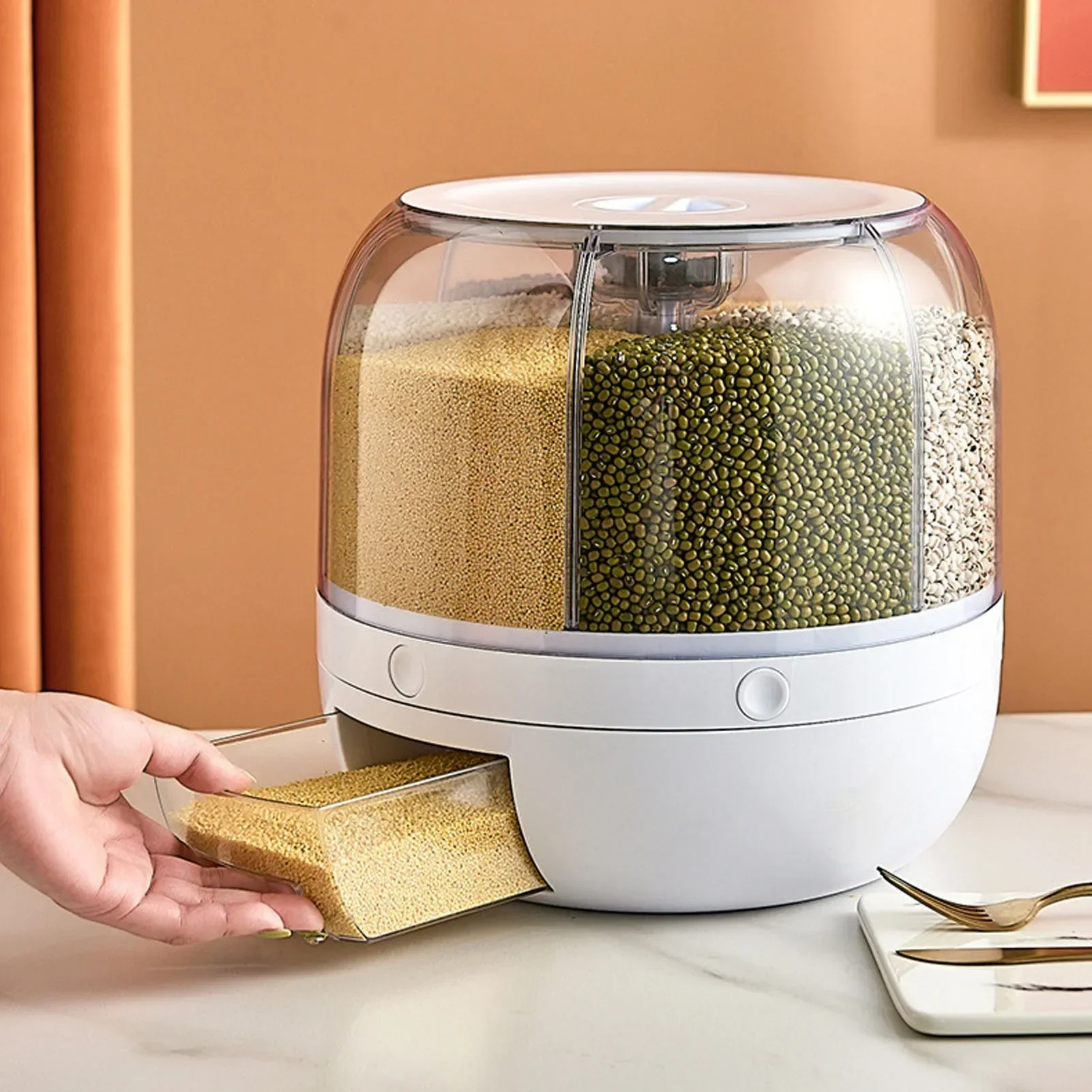 6-Compartment 360° Rotating Ai - đánh giá và giá Food Storage With Compartments