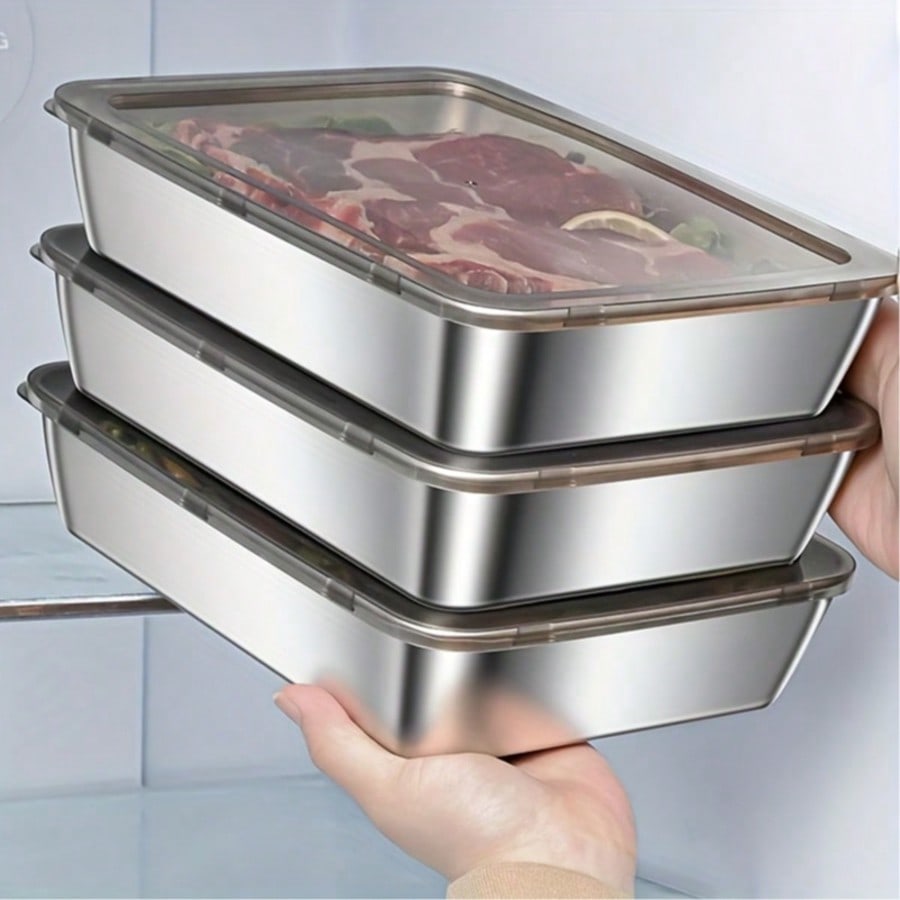6pcs(3 Boxes+ 3 Lids) Stainles - đánh giá và giá Food Storage Essentials