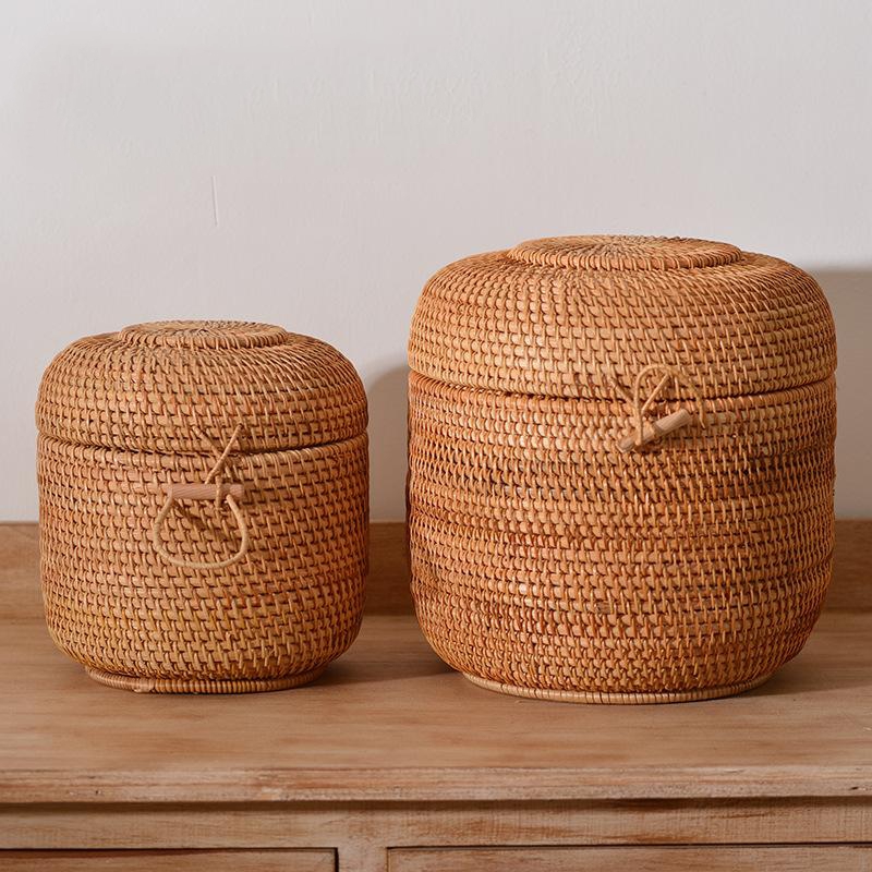 Handwoven Rattan Tea Storage B - đánh giá và giá Food Storage Quart