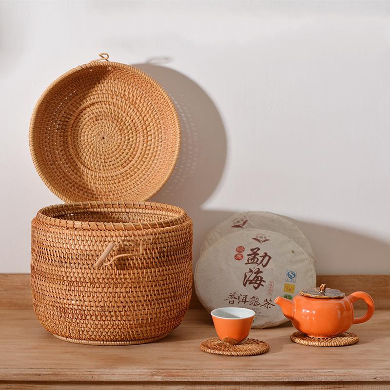 Handwoven Rattan Tea Storage B - đánh giá và giá Food Storage Quart