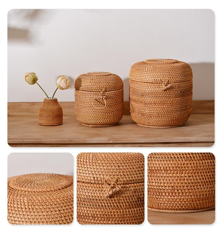 Handwoven Rattan Tea Storage B - đánh giá và giá Food Storage Quart