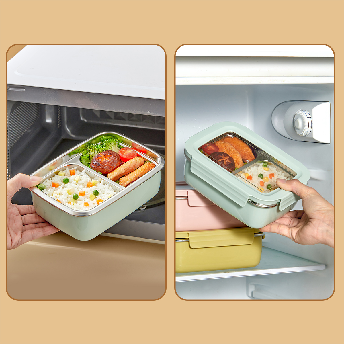 Microwave 304 Stainless Steel  - đánh giá và giá Food Storage With Compartments