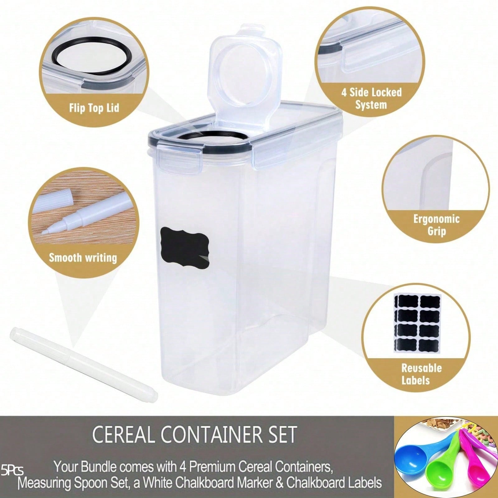 4 Pack Airtight Cereal & Dry F - đánh giá và giá Food Storage Equipment