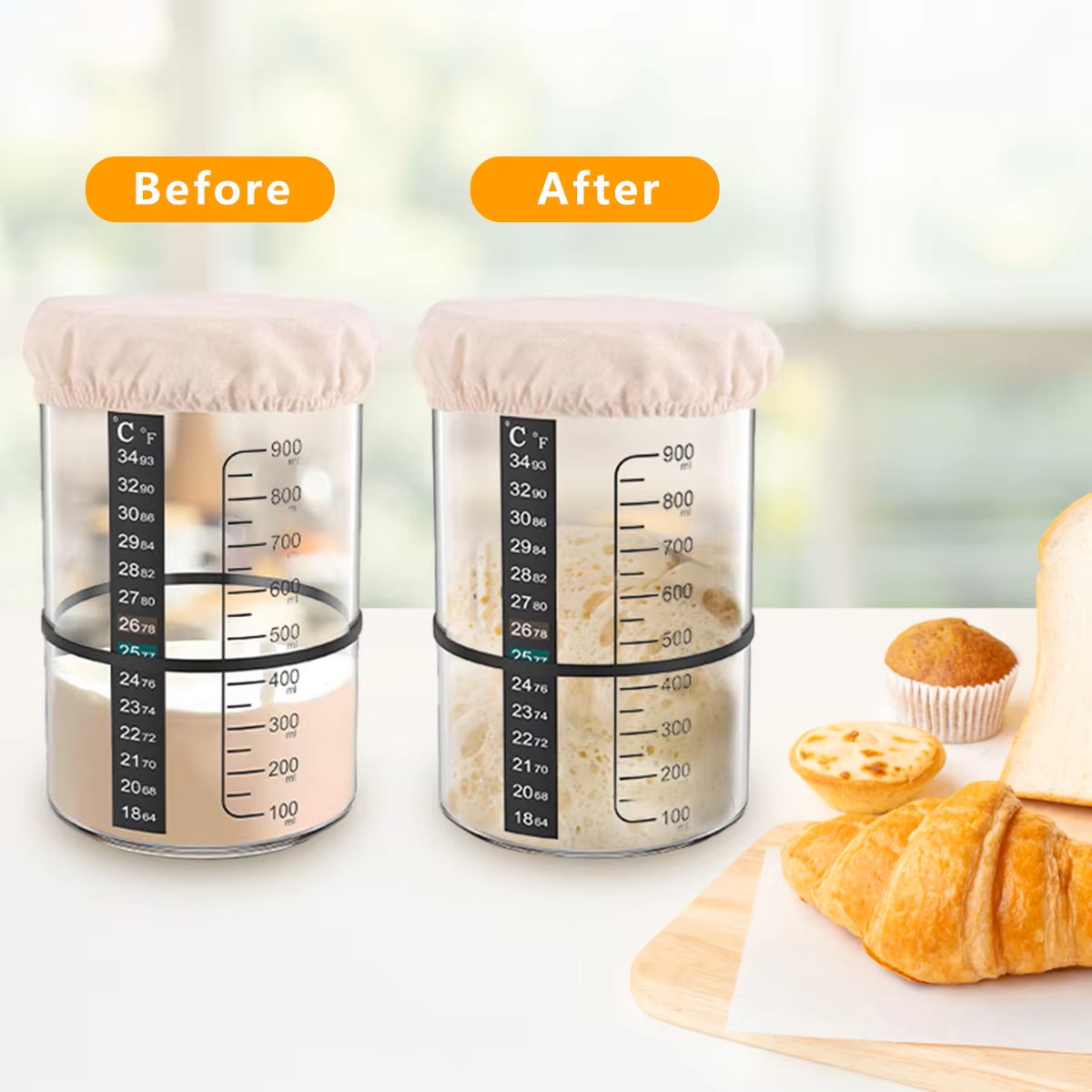 1500/900ml Sourdough Starter J - đánh giá và giá Food Storage Glass Set