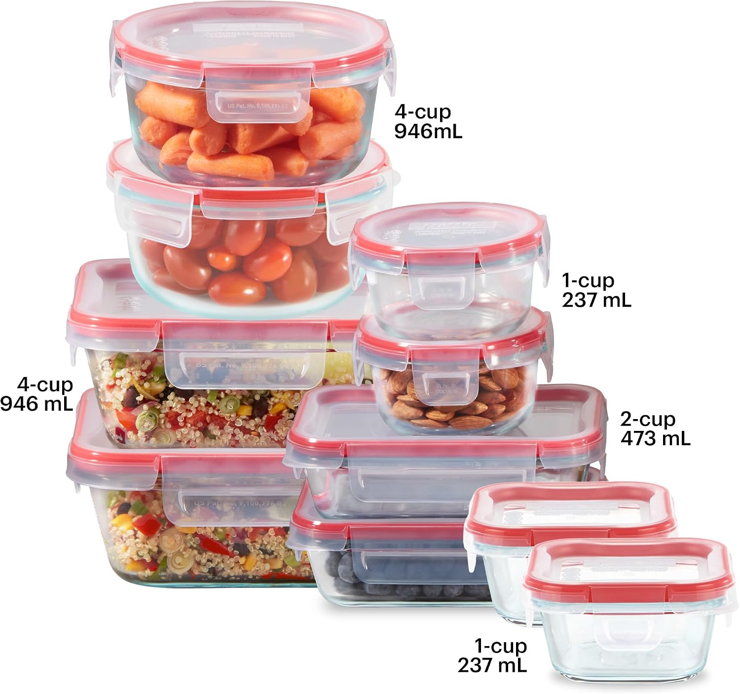 Freshlock (10-Pack) Mixed Size - đánh giá và giá Food Storage Glass Set