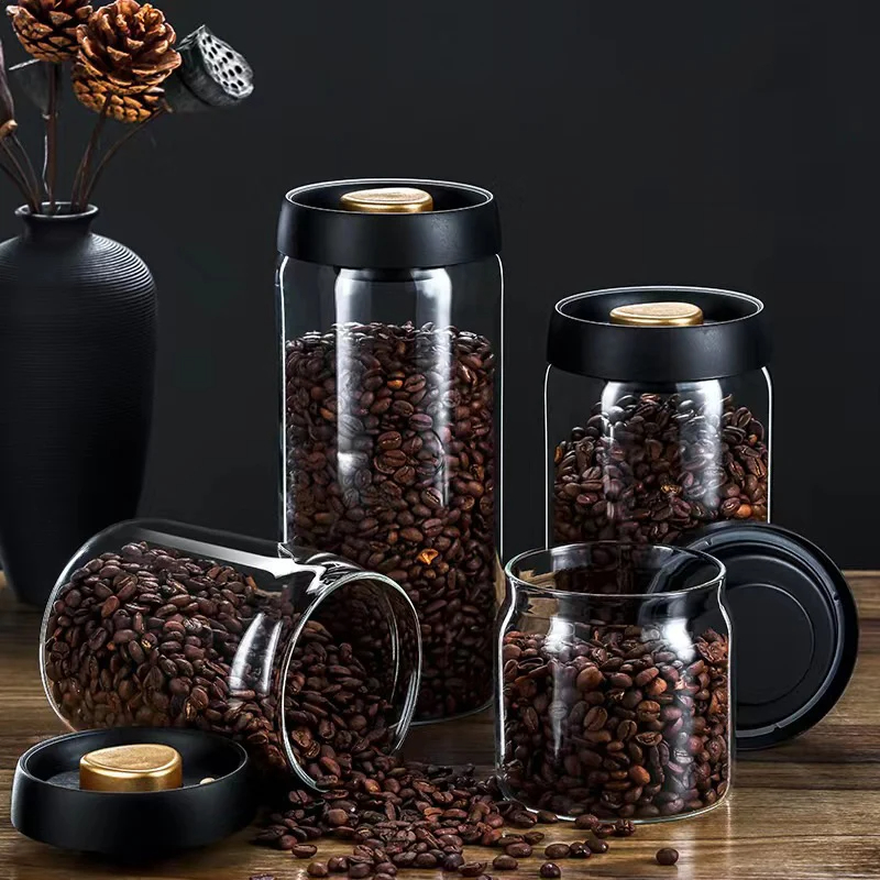 Coffee beans vacuum sealed jar - đánh giá và giá Food Storage Glass Set