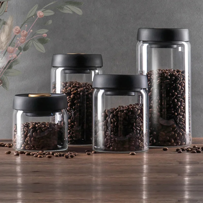 Coffee beans vacuum sealed jar - đánh giá và giá Food Storage Glass Set