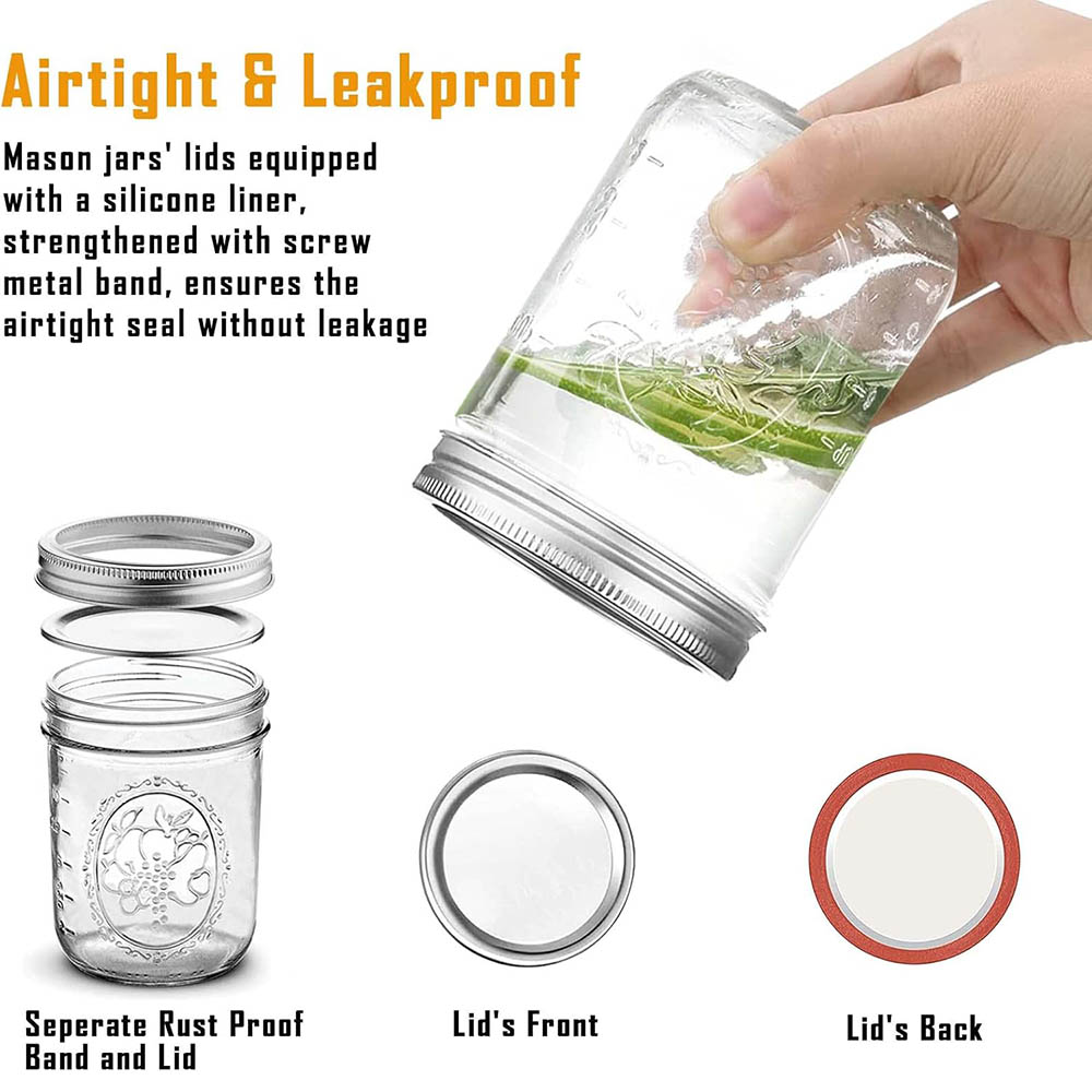 16oz Wide Mouth Mason Jars wit - đánh giá và giá Food Storage Lid