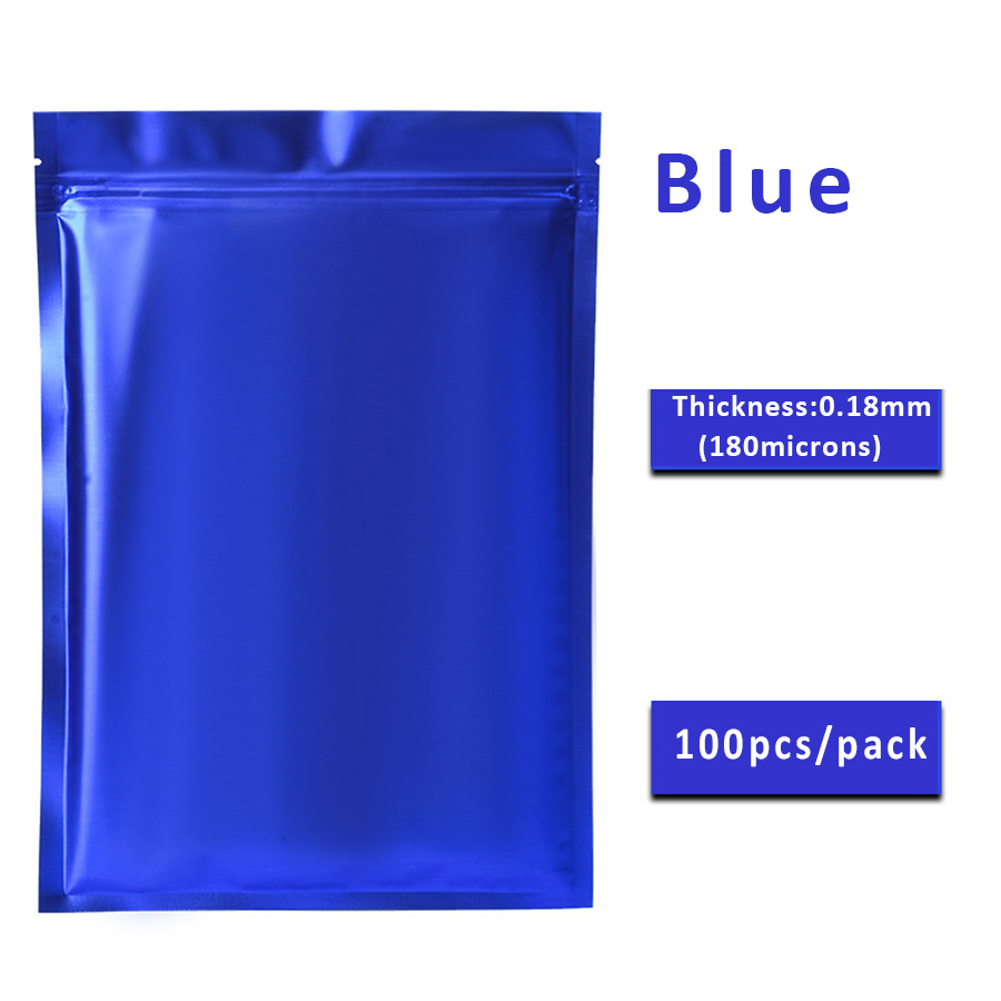 100pcs Matte Blue Foil Zipper  - đánh giá và giá Food Storage Usa