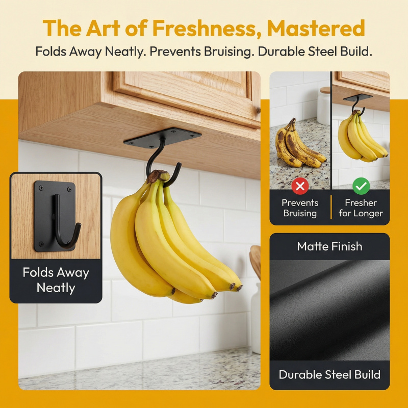 Black Metal Self-Adhesive Bana - đánh giá và giá Food Storage Kitchen