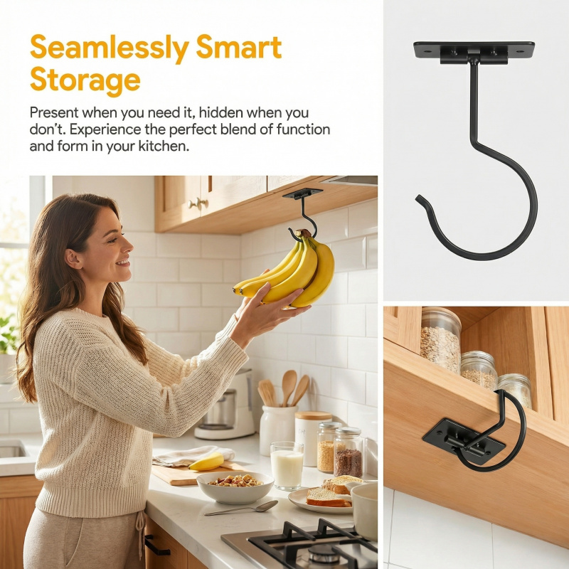 Black Metal Self-Adhesive Bana - đánh giá và giá Food Storage Kitchen
