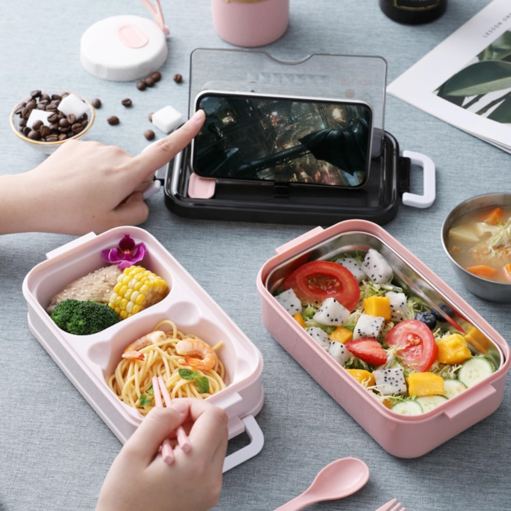 1pack Lunch Box Double-layer P - đánh giá và giá Food Storage With Compartments